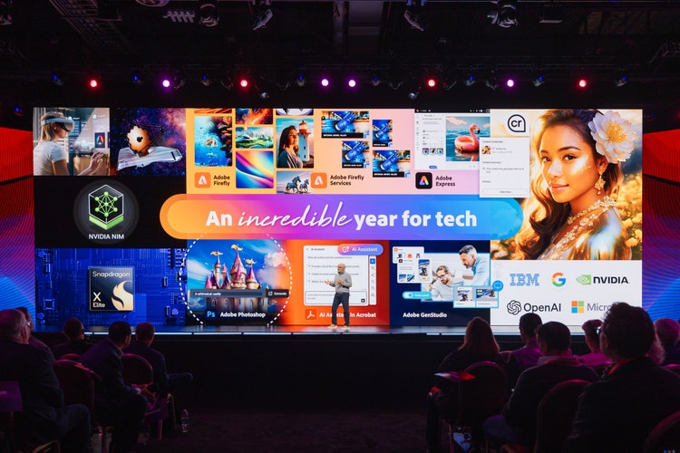 Image of the stage at Adobe Summit.