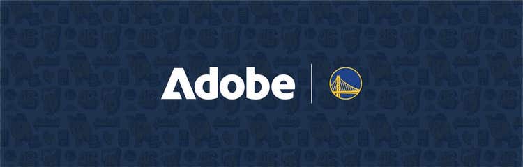 Adobe and Golden State Warriors logo.