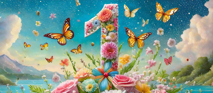 Image of a "1" created using Adobe Firefly.