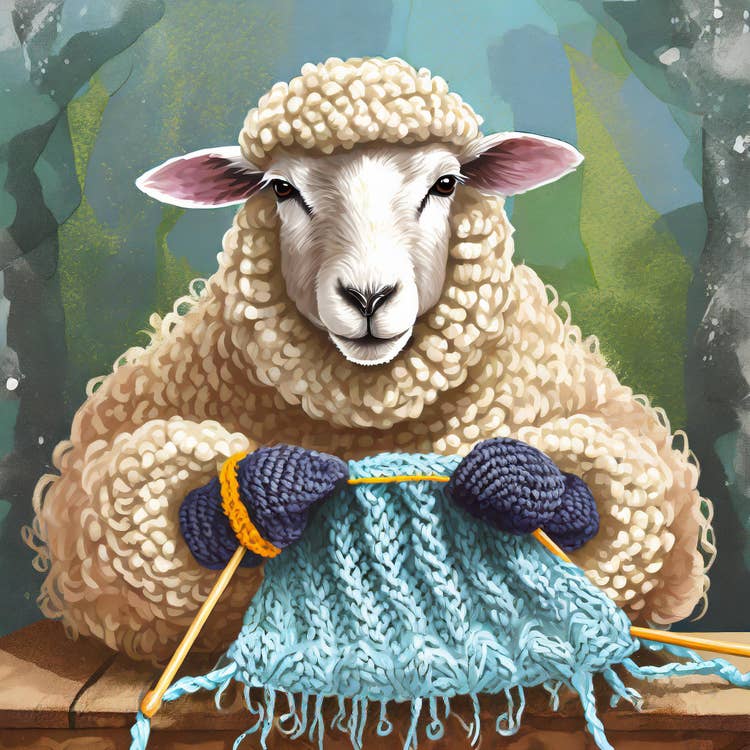 Sheep knitting.