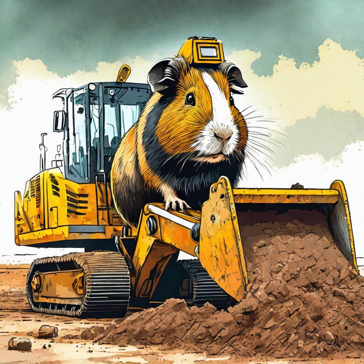 Hampster in a constuction zone.