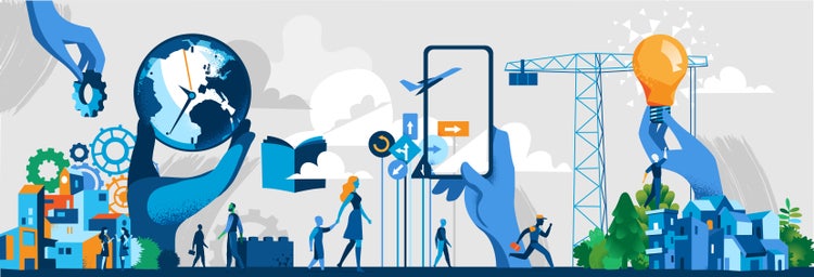 Illustration of Advancements in Society.