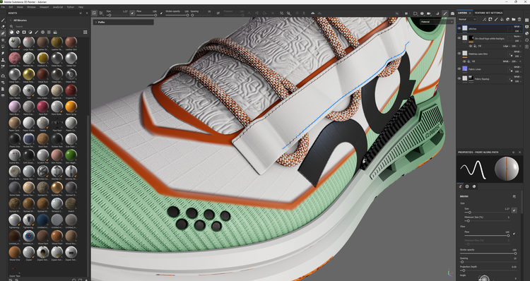 Texturing of shoe in Painter.