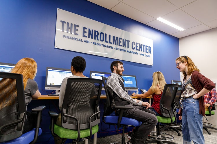 The enrollment center at MassBay Community College.
