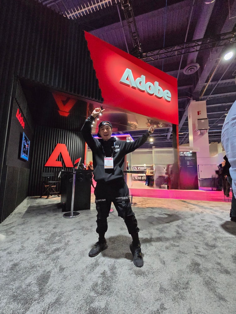 Drex Lee in Adobe’s booth at NAB 2024.