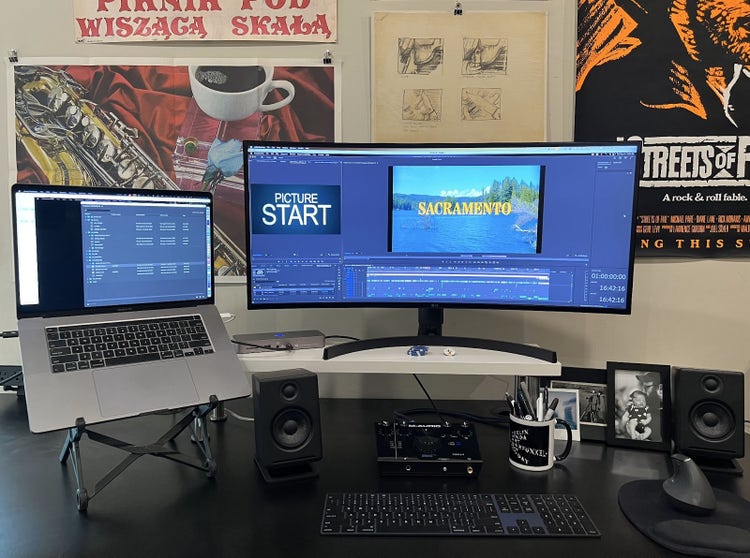 Workspace of editor Max Goldblatt who edited Tribeca Film Festival’s “Sacramento”.