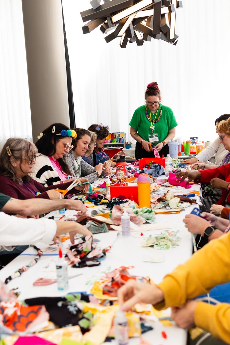 Group of people creating art.