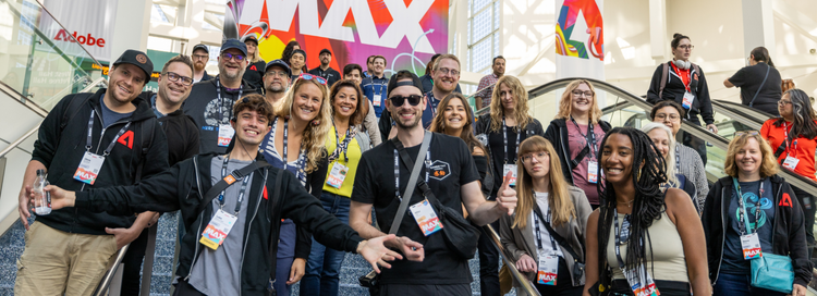 Group of people at Adobe MAX.