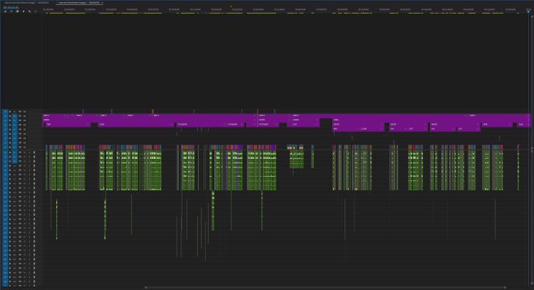 Image of the Premiere Pro Timeline of “12th Fail”.