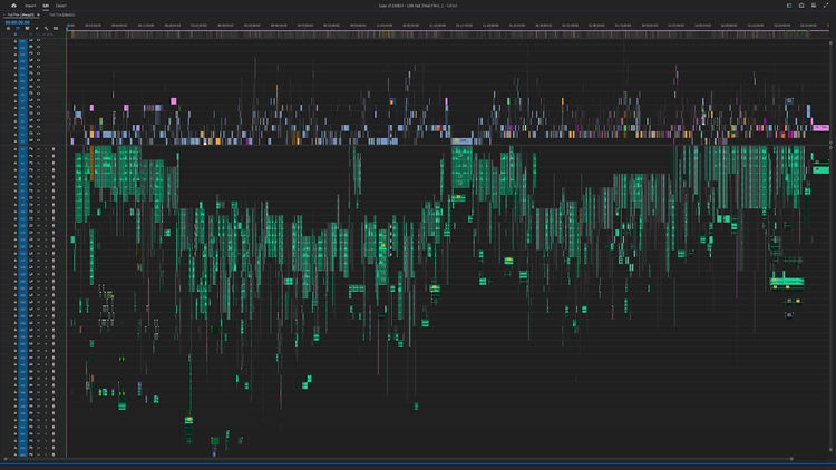 Image of the Premiere Pro Timeline of “12th Fail”.