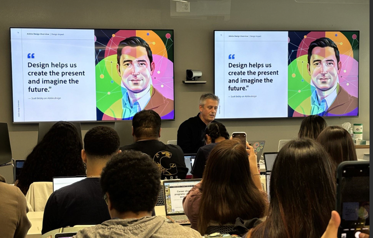 Adobe Director of User Experience Design Matthew Carlson provides BRIDGEGOOD apprentices an overview of the Adobe Design team and career pathways at the intersection of design and technology.