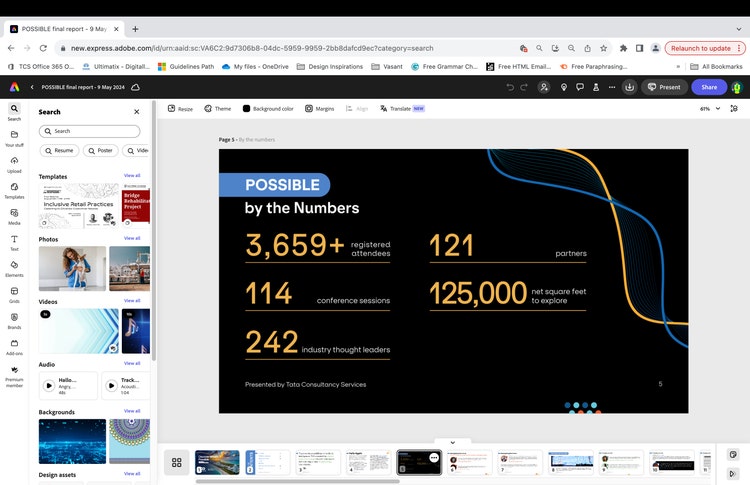 Screenshot of Tata Consultancy Services uses Adobe Firefly generative AI and Acrobat AI Assistant.