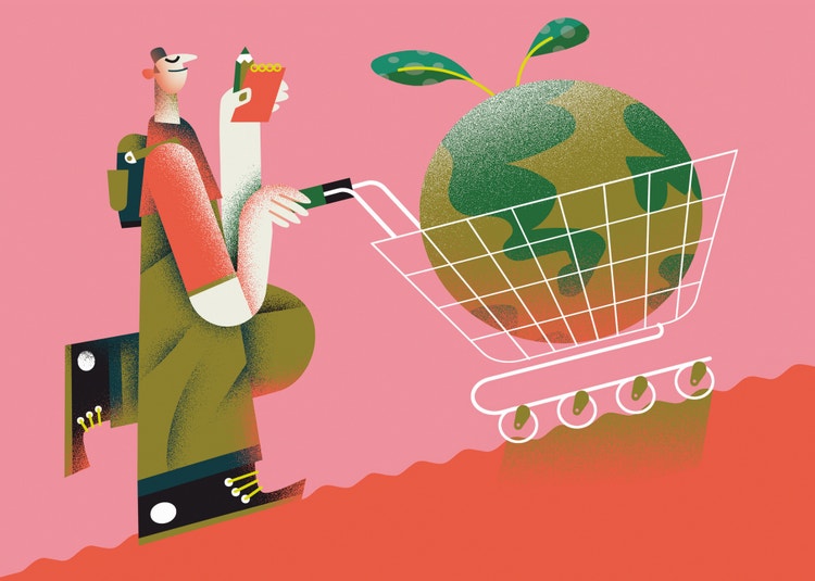 Illustration of an Ethical shopper.