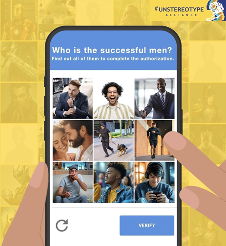 “Who is the Successful Man?” uses the concept of image verification to challenge media stereotypes of men.