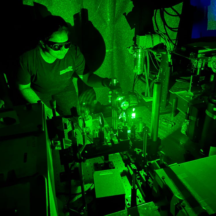 Image of Debasmita at work in the lab.