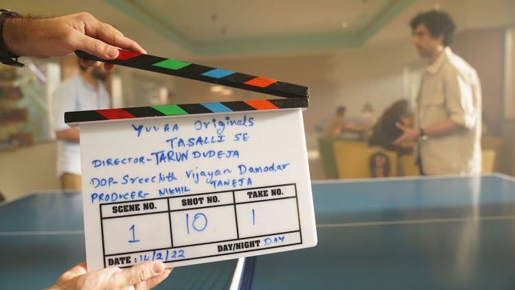 Image of clapperboard used in film.