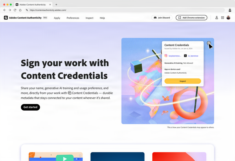 Sign your work with Content Credentials.