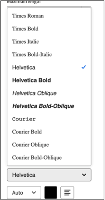 Showing different font styles.