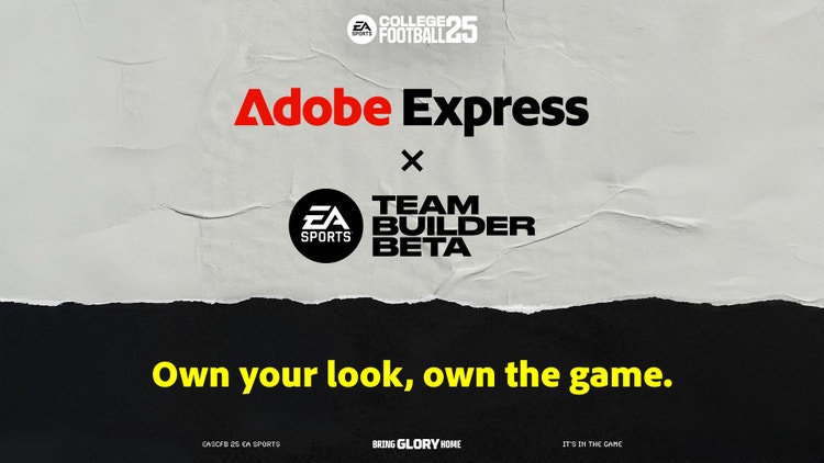 Adobe Express x Team Builder Beta. Own your look, own the game.