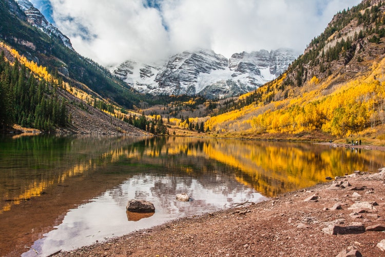 Photograph of Maroon Bells in Colorado.