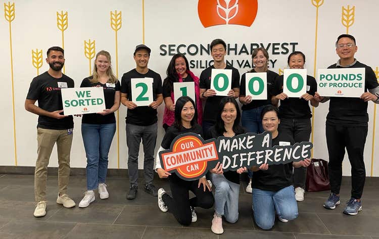 Group of people participating in Giving Tuesday.