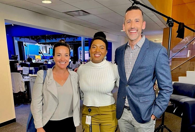 Sara Linderman (Adobe), Audriana Thomas (MSNBC), and Brian Johnsrud (Adobe) at the launch of The Edit.