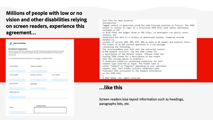 Screen readers may lose layout information such as heading, paragraphs lists, etc.