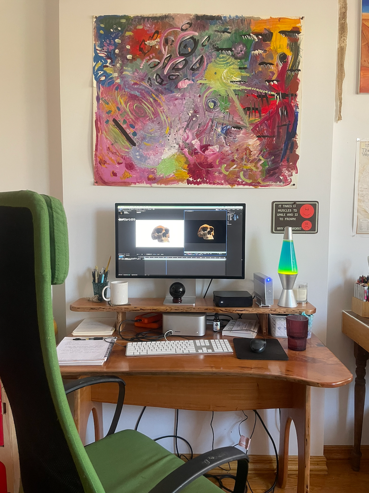 Image of workspace of editor of Oscar-shorlisted documentary "Eno".