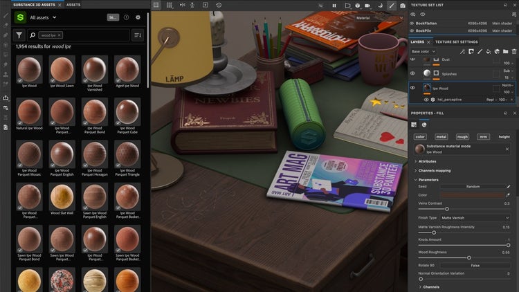 A computer screen shot of a desk with books and mugs Description automatically generated