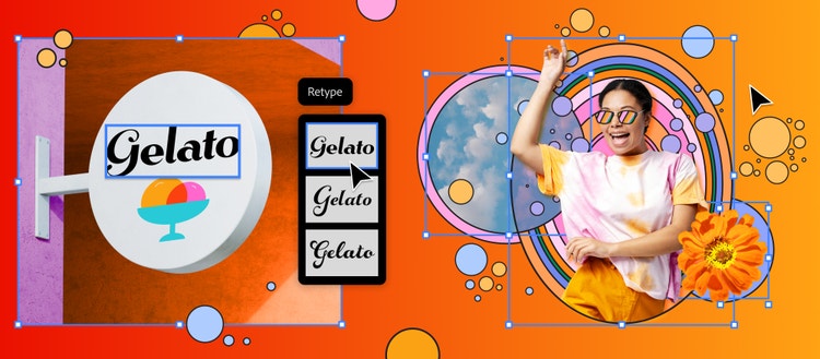 Image of an add for Gelato created using Adobe Illustrator.