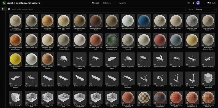 Image of spheres created using Adobe Substance 3D.