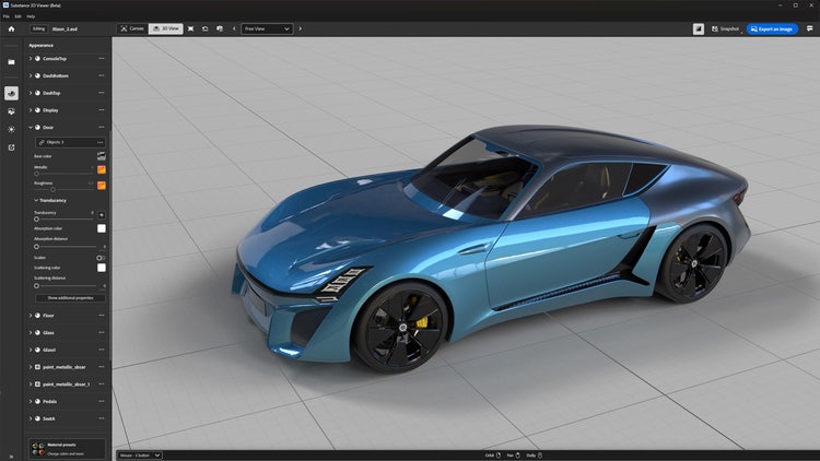 Image of a car created using Adobe Substance 3D.