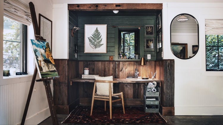 Image of the workspace and desk of Christian Haberkern, Art Director of Disney+’s “Agatha All Along”.