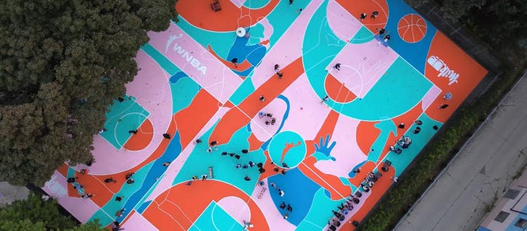 Toronto’s first outdoor WNBA basketball court designed by Fiorella Granda.