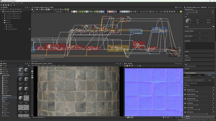 Timeline of image created using Substance 3D tools.