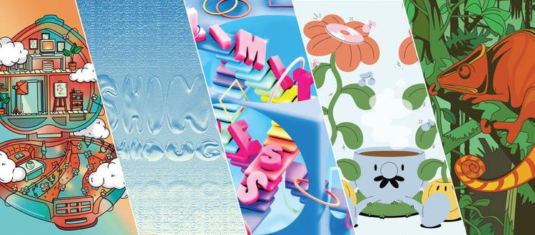 Collage of images created by Adobe Creative Apprenticeship pre-launch participants.