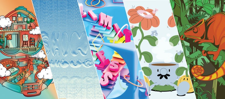 Collage of images created by Adobe Creative Apprenticeship pre-launch participants.