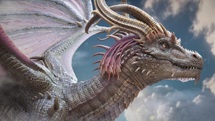 Creature artist Damien Guimoneau image of a dragon created using Substance 3D Painter.