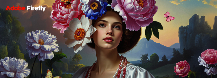 Image of a woman created using Adobe Firefly.