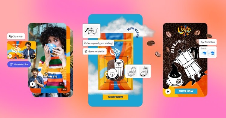 Colorful image created using Adobe Express.