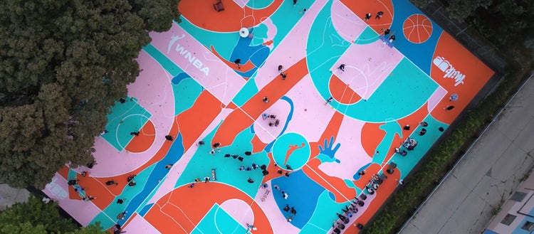 Toronto’s first outdoor WNBA basketball court designed by Fiorella Granda.