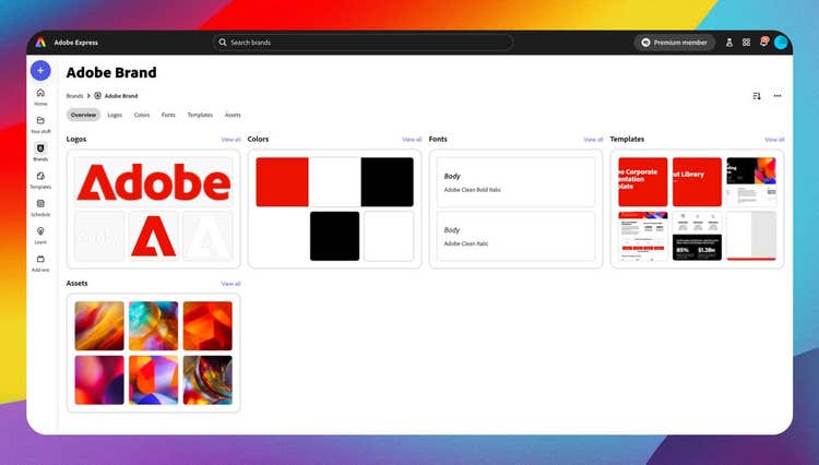 Screenshot of Adobe Express in use.
