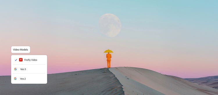 Screenshot of Firefly's new video capabilities.