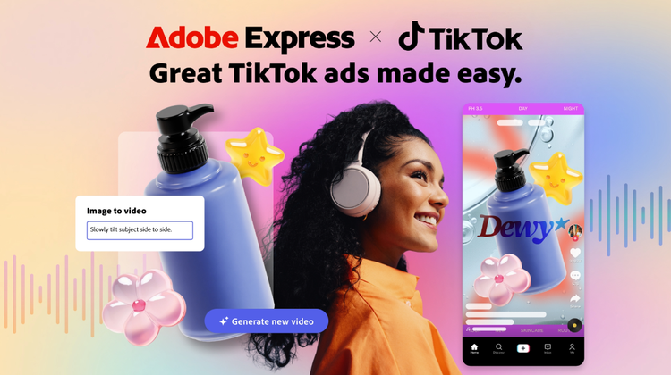 Adobe Express x TikTok Symphony in Adobe Express.