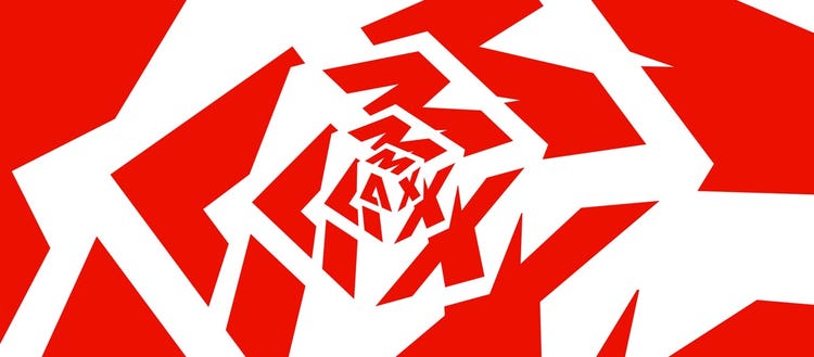 Red and white art with "MAX" in it.