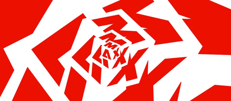 Red and white art with "MAX" in it.