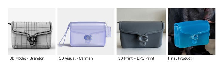 Images of four handbags created using Substance 3D.