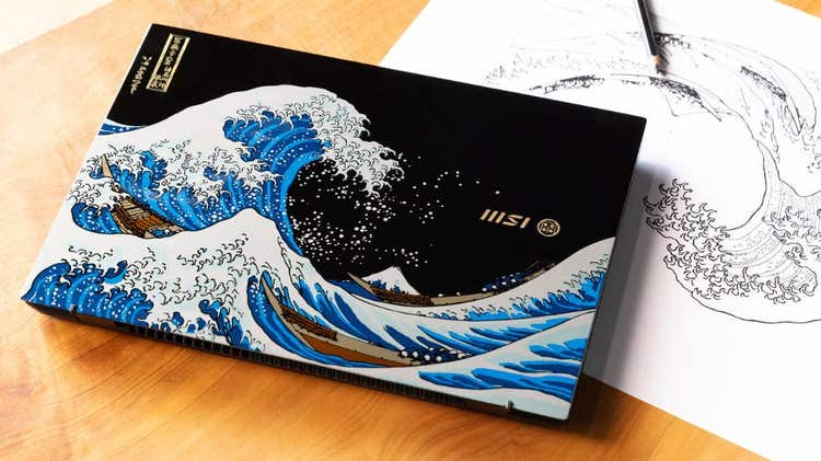 A painting of “The Great Wave off Kanagawa” by Hokusai.