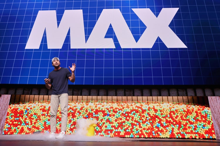 Mark Rober on stage at Adobe MAX