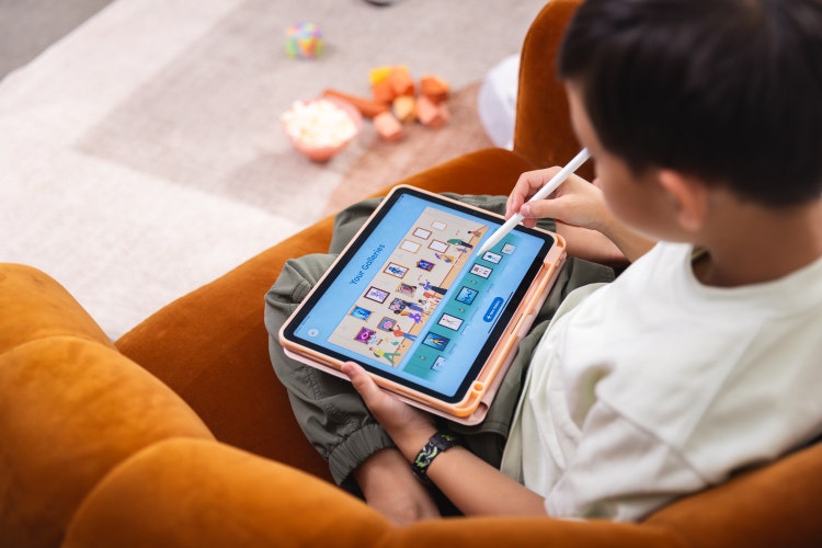 Child on a tablet.